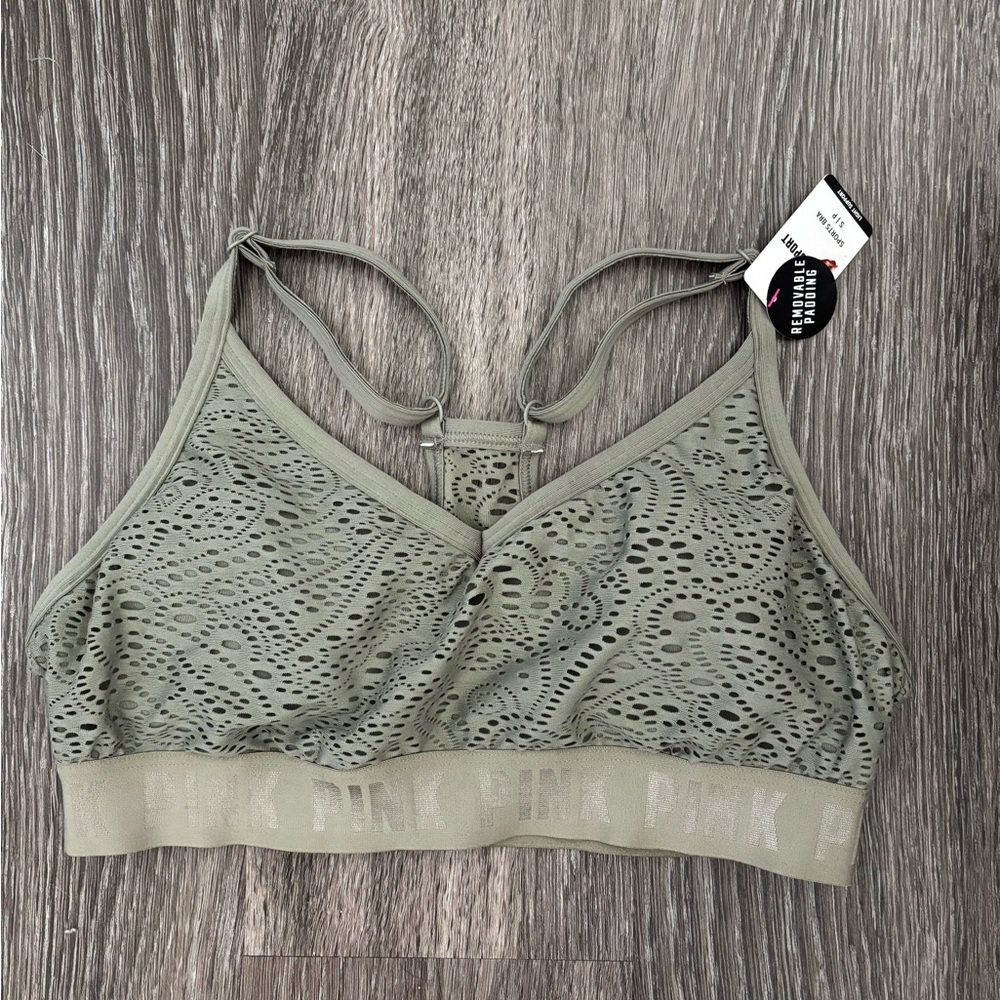 PINK Victoria's Secret Green Lace Bralette Comfort